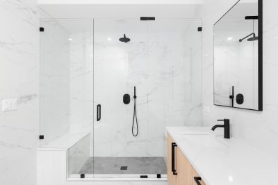 Black Metal Framing for Shower Frame